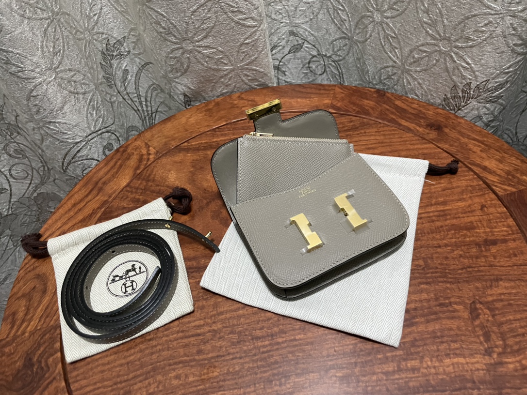 에르메스 콘스탄스백 미니 그레이 금장